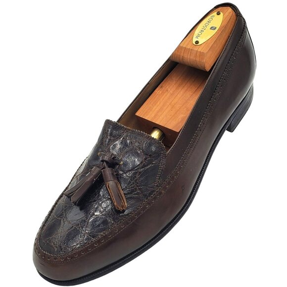 Bally | Shoes | Italy Bally Royce Men Size 75 Brown  Italy Bally Royce Men size 7.5 Brown Crocodile Leather Tassel Loafer Dress shoes